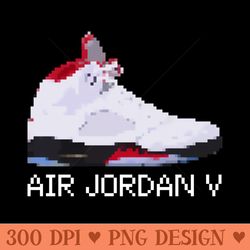 air jordan v retro pixelated art shoe collection - png design downloads - add a festive touch to every day