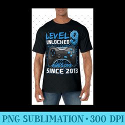 level 9 unlocked awesome 2013 video game 9th birthday - png templates - capture imagination with every detail