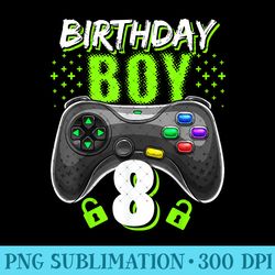 birthday 8 video game controller gamer 8th birthday - printable png graphics - easy-to-print and user-friendly designs