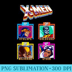 marvel x-men 4 player mode video game character sprites - sublimation png designs - unique and exclusive designs