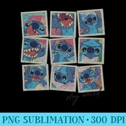 disney lilo & stitch moods stay weird picture collage - png download - bold & eye-catching