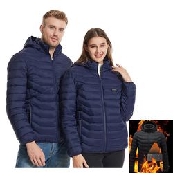 HJ-21B Heated Jacket | 21 Areas 4 Control Zones | USB Charging Winter Warm Outdoor Electric Heating Jackets | Unisex