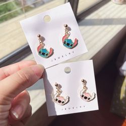 Lilo & Stitch Disney Trend Stud Earrings for Girls Anime Jewelry Accessories Stitch Cartoon Kawaii Earring Kids Birthday