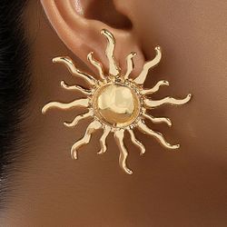 Vintage Oversized Sun Fashion Dangle Earrings earrings for women