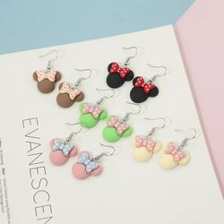 Disney Mickey Mouse Earrings for Girls Anime Jewelry Accessories Minnie Fashion Cartoon Stud Earring Children Birthday X