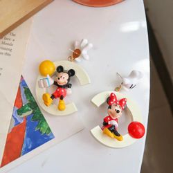Disney Mickey Minnie Fashion Earrings for Girls Anime Jewelry Accessories Donald Duck Cartoon Ear Clips Childrens Birthd