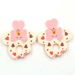 1pair Top fashion CN Drop mouse doughnut TRENDY Valentine Gift Acrylic earrings Jewelry for women