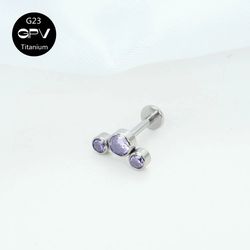 2022 New G23 Titanium Body Piercing Pop Jewelry Inlaid With Exquisite Zircon And Opal Stud Earrings Navel Ring