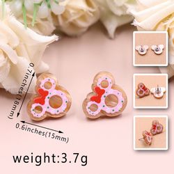 1Pair New product CN Stud mouse doughnut TRENDY christmas Gift Acrylic Jewelry For Women