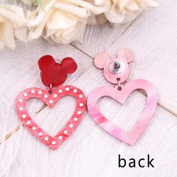 1Pair New product CN Drop heart mouse Valentine's Day TRENDY Acrylic Earrings Jewelry for women