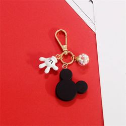 Disney Anime Figure Mickey Mouse Keychain Toy Kawaii Mickey Minnie Palm Cartoon Car Key Chain Bag Pendant Kids Christmas