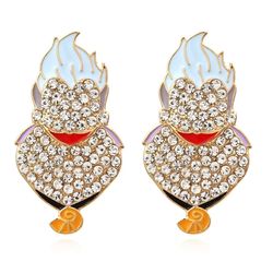 Exaggerated Rhinestone Characters Earrings for Woman 2023 Halloween Earrings Jewelry Party Casual