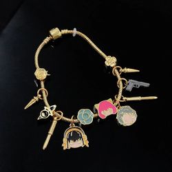 Anime Spy X Family Charms Bracelet for Women Loid Anya Yor Forger Cosplay Flower Beads Bangles Bracelets Jewelry Gift