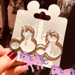 Sweet Cartoon Mick Statement Hoop Earrings For Women 2021 Trend Alloy Anime Earings Jewelry
