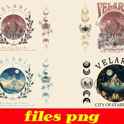 acotar velaris png, velaris city of starlight, the night court, sjm merch, city of starlight sweater, book lover png