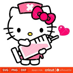 Hello Kitty Nurse Svg, Medical Svg, Sanrio Svg, Kawaii Svg, Cricut, Silhouette Vector Cut File