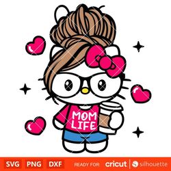 Hello Kitty Mom Life Svg, Mother's Day Svg, Sanrio Svg, Kawaii Svg, Cricut, Silhouette Vector Cut File