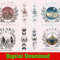 velaris city of starlight png, acotar velaris,the night court, sjm merch, fantasy reader, book lover, rhysand