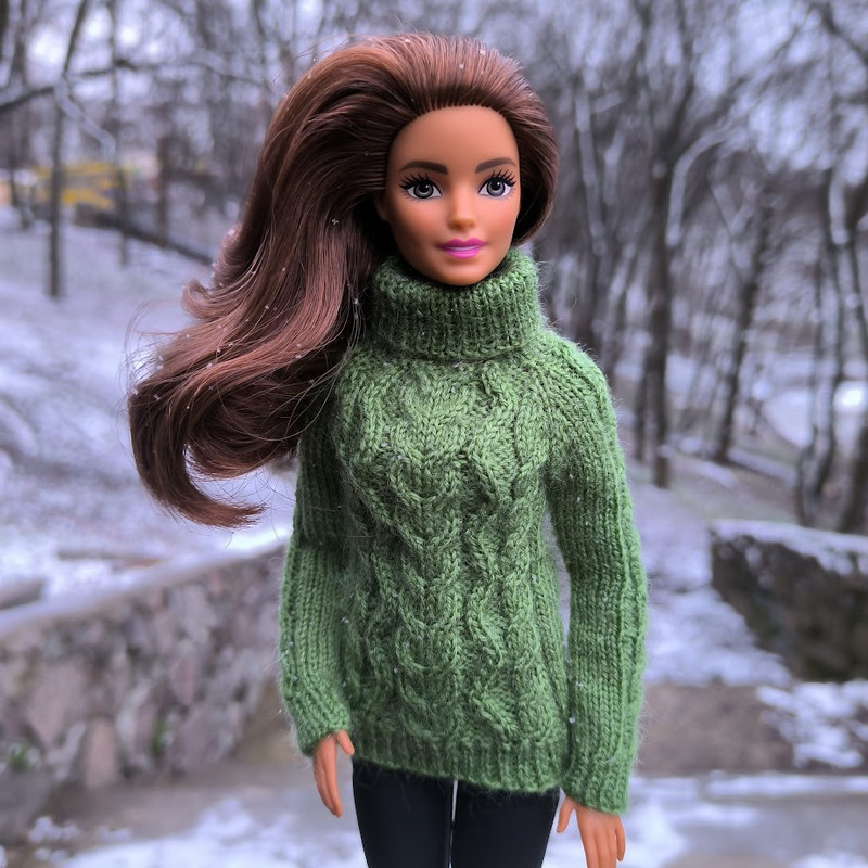 Fashion Doll Clothes For 11 Dolls 30cm Barbie Poppy Parker Integrity Knit Winter Sweater With Braids 8