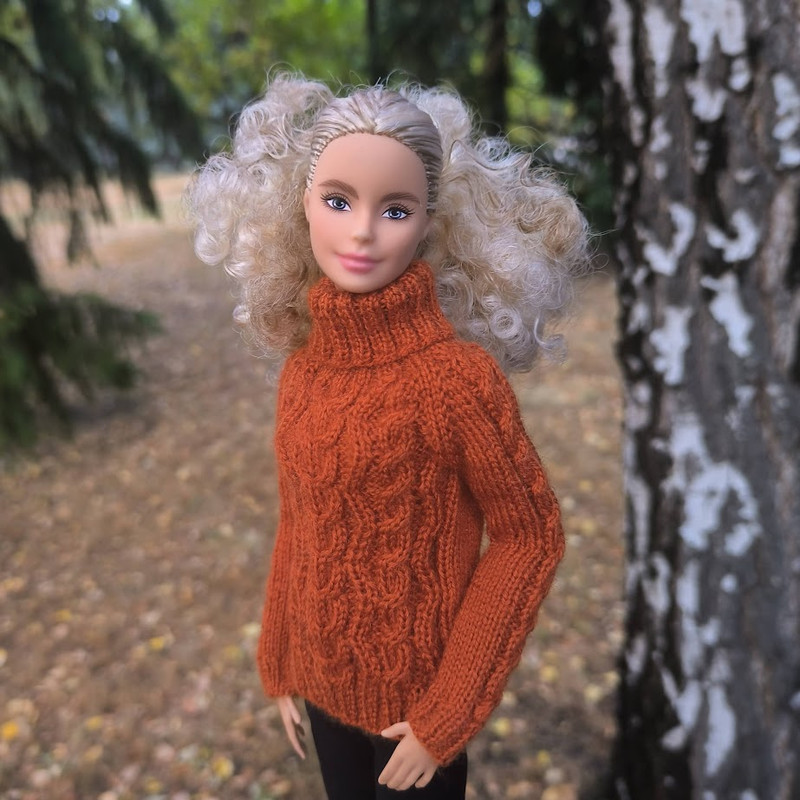 Cozy Knitted Autumn Sweater For Barbie MTM Poppy Parker Integrity Dolls Other 16 Scale Fashion Doll
