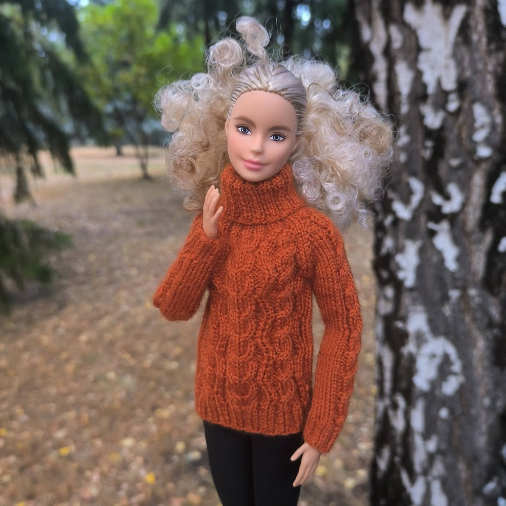 Cozy Knitted Autumn Sweater For Barbie MTM Poppy Parker Integrity Dolls Other 16 Scale Fashion Doll