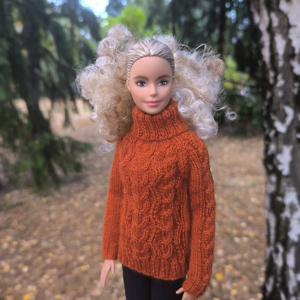 Cozy Knitted Autumn Sweater For Barbie MTM Poppy Parker Integrity Dolls Other 16 Scale Fashion Doll