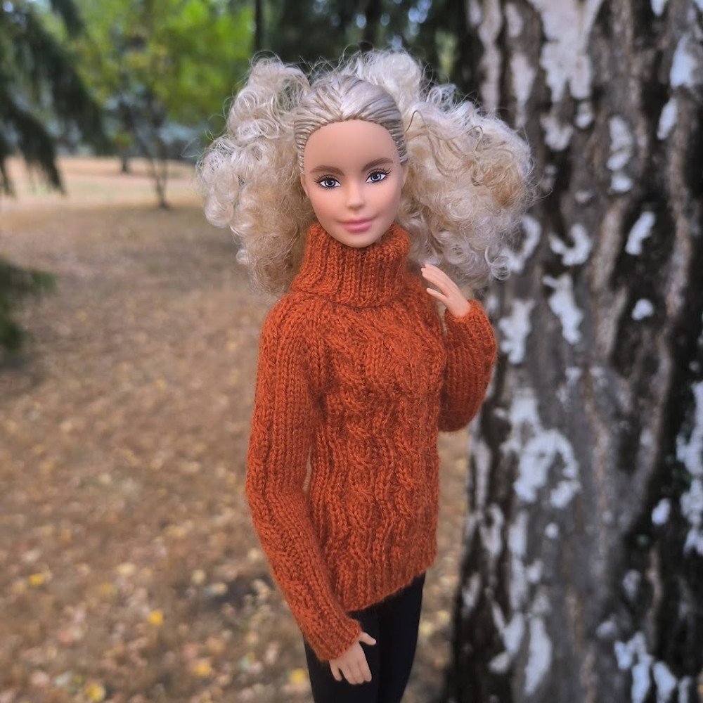 Cozy Knitted Autumn Sweater For Barbie MTM Poppy Parker Integrity Dolls Other 16 Scale Fashion Doll