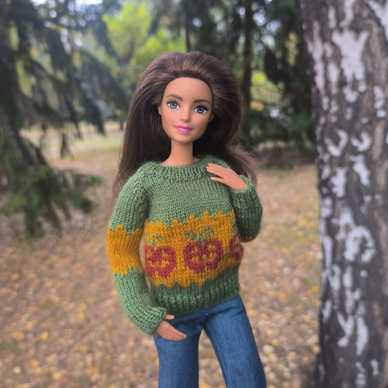 Halloween Sweater With Pumpkins For Barbie MTM Poppy Parker Integrity Dolls Festive Doll Clothes F 5