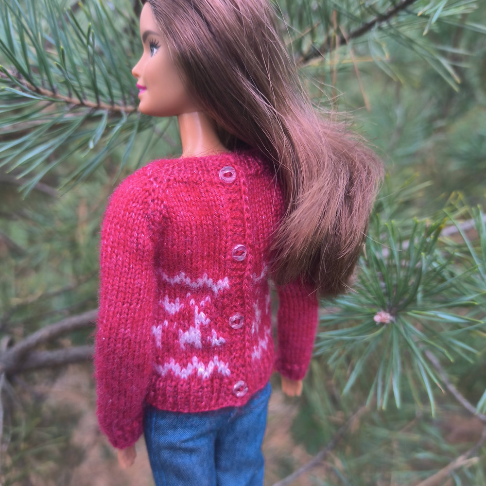 Christmas Sweater With Reindeer For Barbie And Fashion Dolls 11 Inches 30 Cm Holiday Outfit 4