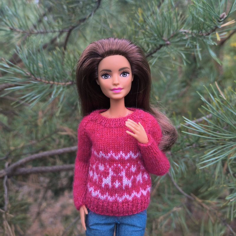 Christmas Sweater With Reindeer For Barbie And Fashion Dolls 11 Inches 30 Cm Holiday Outfit 5