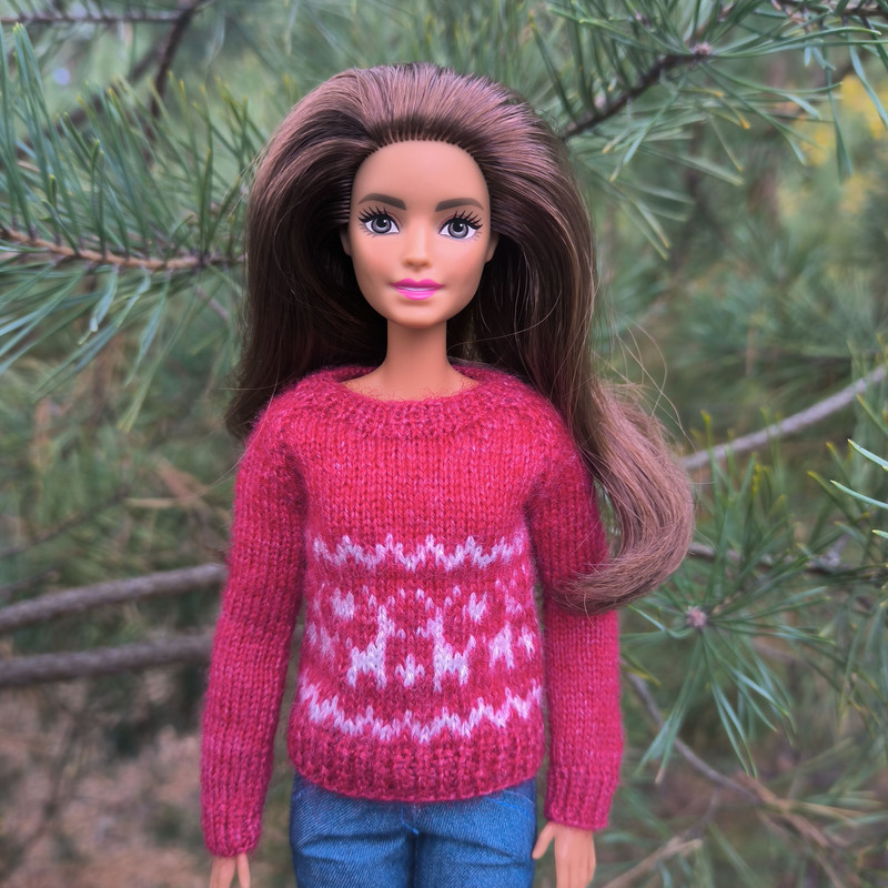 Christmas Sweater With Reindeer For Barbie And Fashion Dolls 11 Inches 30 Cm Holiday Outfit 6