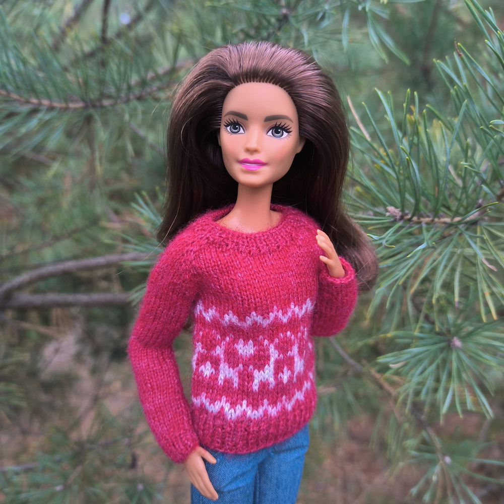 Christmas Sweater With Reindeer For Barbie And Fashion Dolls 11 Inches 30 Cm Holiday Outfit 8