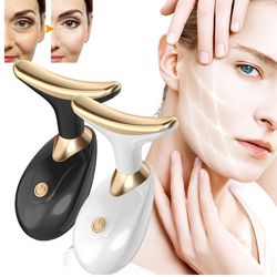 Neck Lifting Beauty Device Anti Wrinkle Face Lifting Beauty Device LED Photon Therapy Skin Care EMS Tighten Massager Red