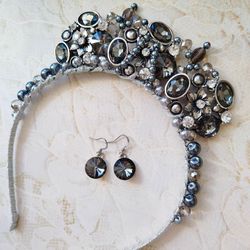 Tiara set with Sonata earrings, Crystal Crown