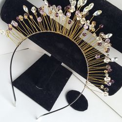 crystal wedding crown, crystal jewelry,wedding head decoration,golden jewelry set,birthday tiara,wedding tiara,wedding