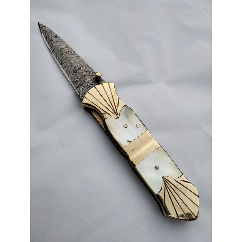 Handmade Custom Folding Knife Damascus Steel Knife Camping Outdoor Knifes Hunting Gift For Him Gift 0