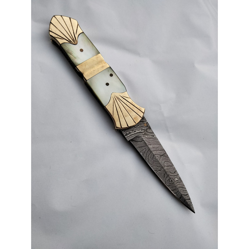 Handmade Custom Folding Knife Damascus Steel Knife Camping Outdoor Knifes Hunting Gift For Him Gift 2