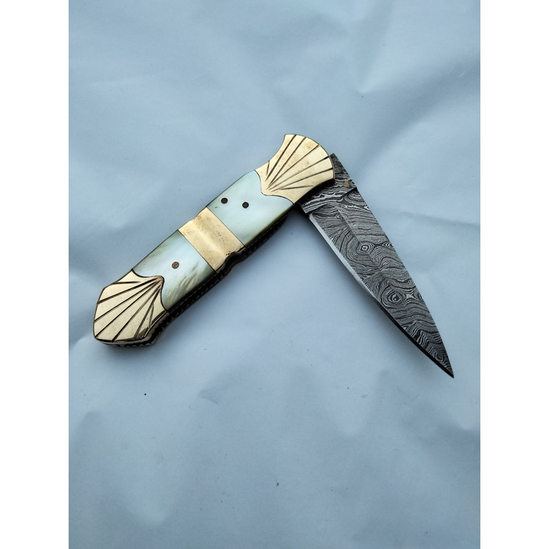 Handmade Custom Folding Knife Damascus Steel Knife Camping Outdoor Knifes Hunting Gift For Him Gift 3