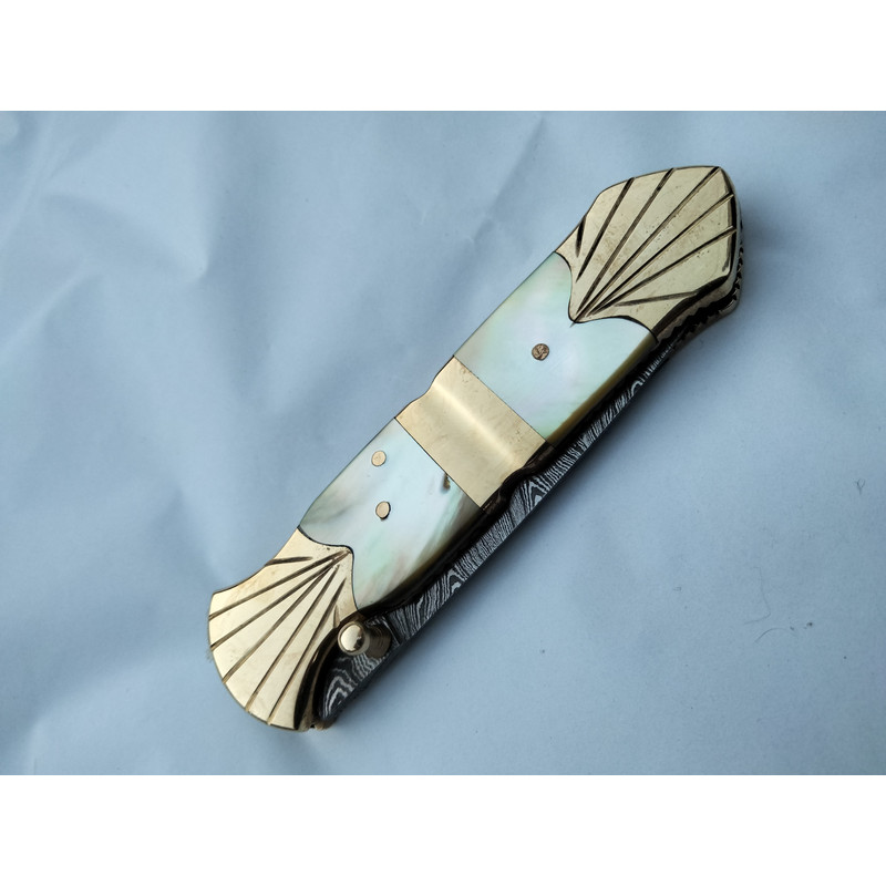 Handmade Custom Folding Knife Damascus Steel Knife Camping Outdoor Knifes Hunting Gift For Him Gift 5