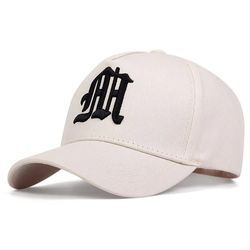 WHITE Adjustable Casual Hats WITH Gothic Letter M Embroidery Baseball Cap