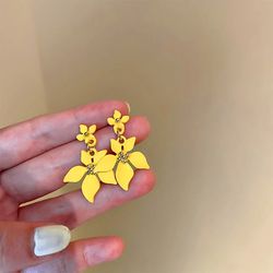 YELLOW Floral Temperament Drop Earring Jewelry GifT