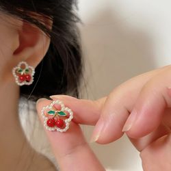 Cherry Petal Dangle Earrings GIFT