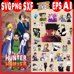 48 Files Hunter X Hunter SVG Bundle Design, Love, Manga, Anime pack