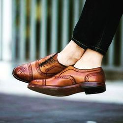 Handmade Cowhide Leather Oxford Shoes for men, Brown Shoes