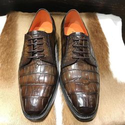 Men's Handmade Crocodile Leather Men Dress Shoes Goodyear Custom Leather