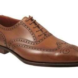 Men's Handmade Brown Leather Oxford Brogue Wingtip Lace Up Dress Shoes