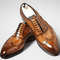 Men's Handmade Tan Patina Leather Oxford Brogue Wingtip Lace Up Dress Shoes.png