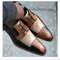 Men's Handmade Three Tone Multi Colors Leather Handmade Lace Up Dress Shoes.jpg