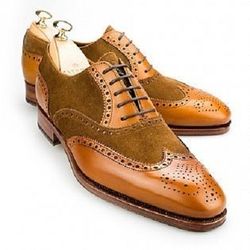 Men's Handmade two tone shoes, Men formal shoes, Men oxford two tone dress shoes