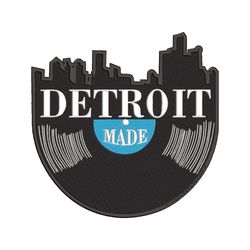 Detroit Made embroidery design, Detroit Made embroidery, logo design, embroidery file